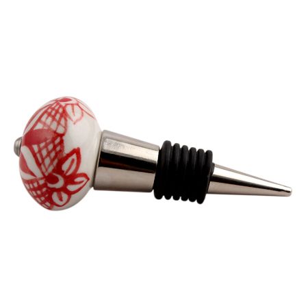 Red Net Ceramic Wine Stopper (Pack Of One Piece)